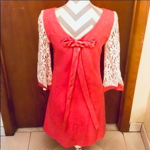 Authentic MILLY PINK LACE BOW DRESS